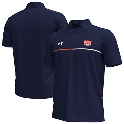 Polo de performance Under Armour bleu marine Auburn Tigers Playoff Chest Stripe pour homme