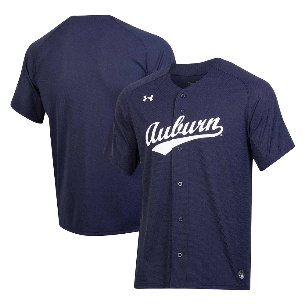 Men's Under Armour Navy Auburn Tigers Replica Baseball Jersey