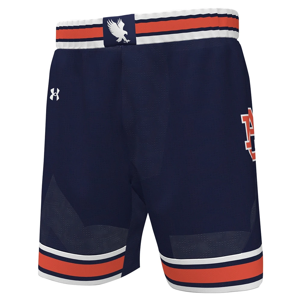 Short de basket-ball réplique Under Armour Auburn Tigers bleu marine pour homme