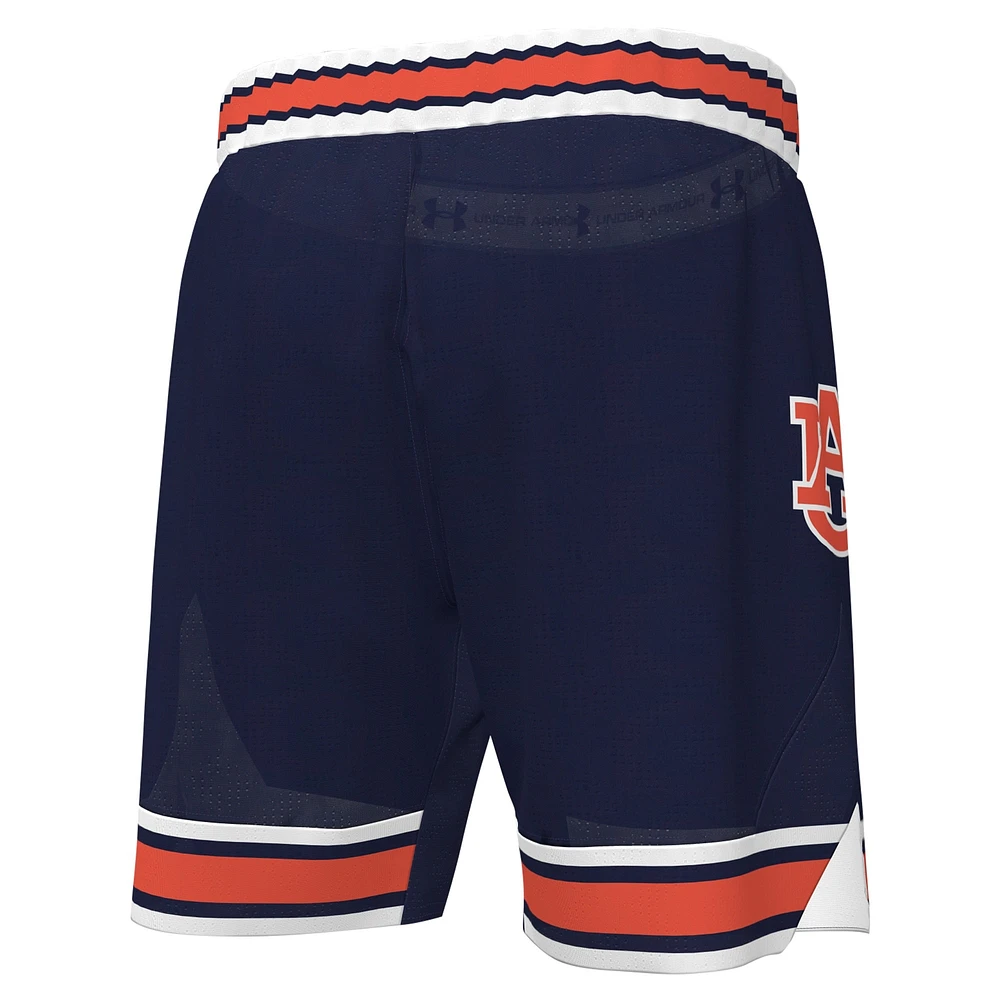 Short de basket-ball réplique Under Armour Auburn Tigers bleu marine pour homme