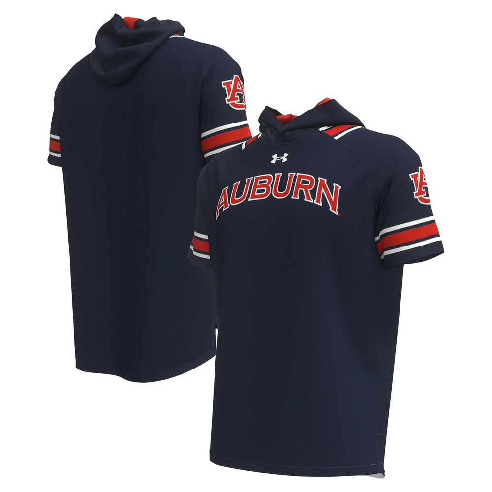 T-shirt à capuche Under Armour Auburn Tigers Shooter Raglan pour homme, bleu marine