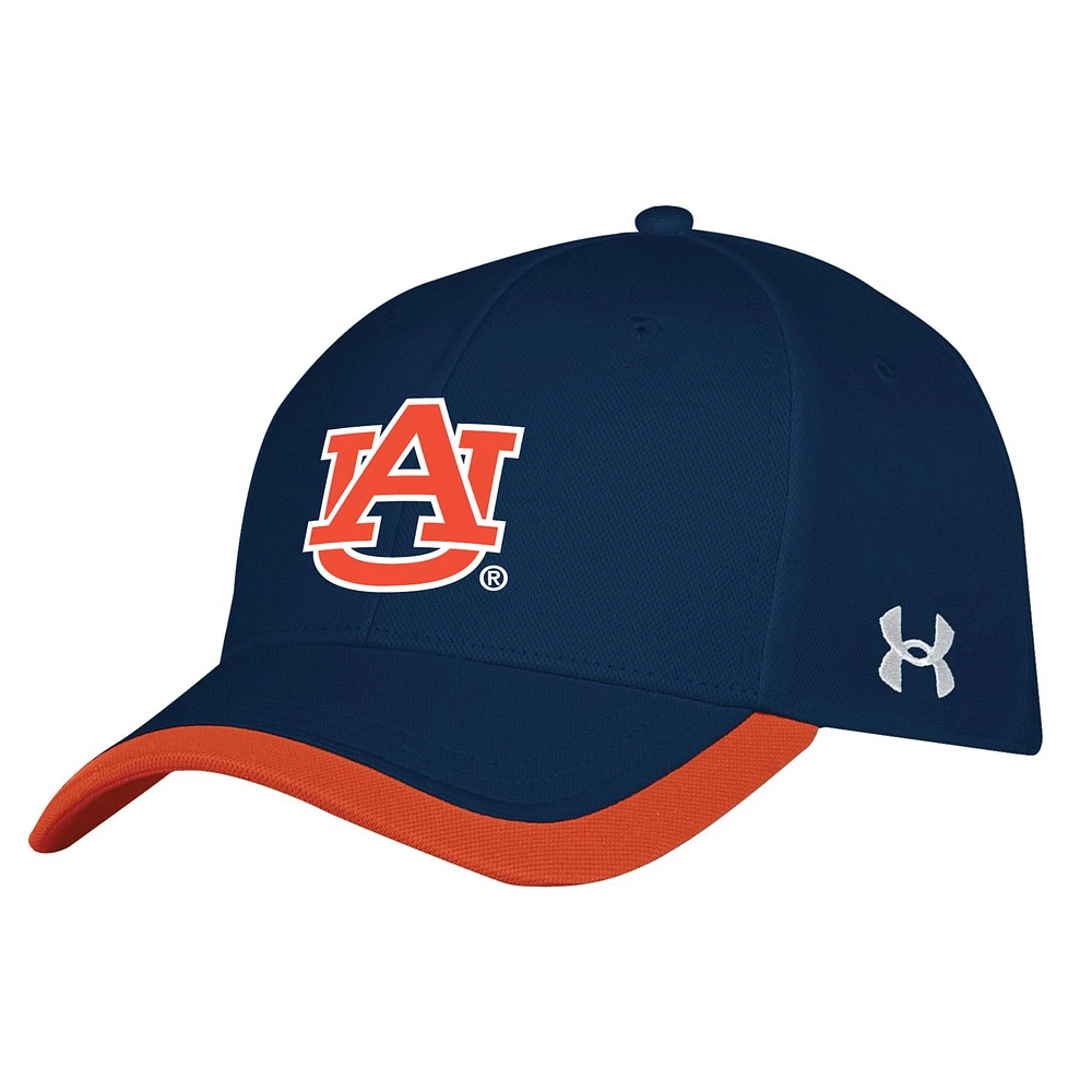 Men's Under Armour  Navy Auburn Tigers Sideline Blitzing Accent Adjustable Hat