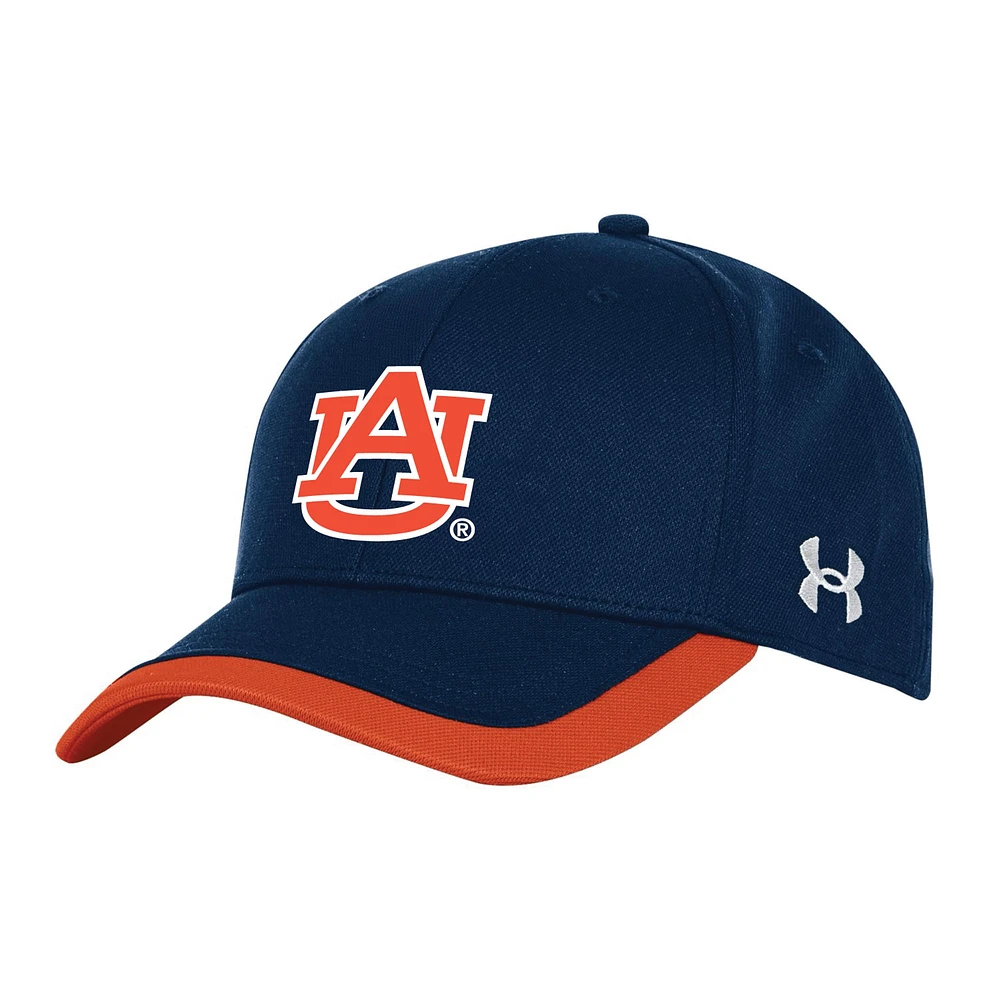 Men's Under Armour  Navy Auburn Tigers Sideline Blitzing Accent Flex Hat