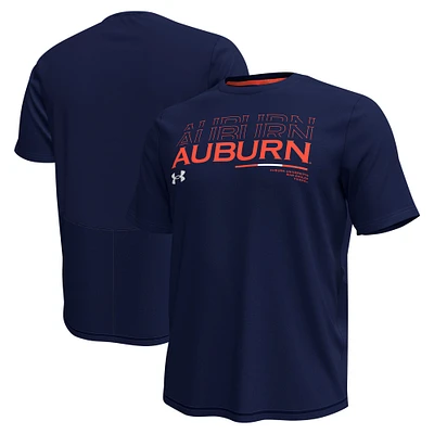 T-shirt Under Armour bleu marine Auburn Tigers Sideline Knockout pour homme