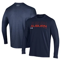 T-shirt à manches longues Under Armour Auburn Tigers Sideline pour hommes, bleu marine