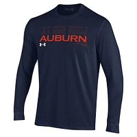 T-shirt à manches longues Under Armour Auburn Tigers Sideline pour hommes, bleu marine