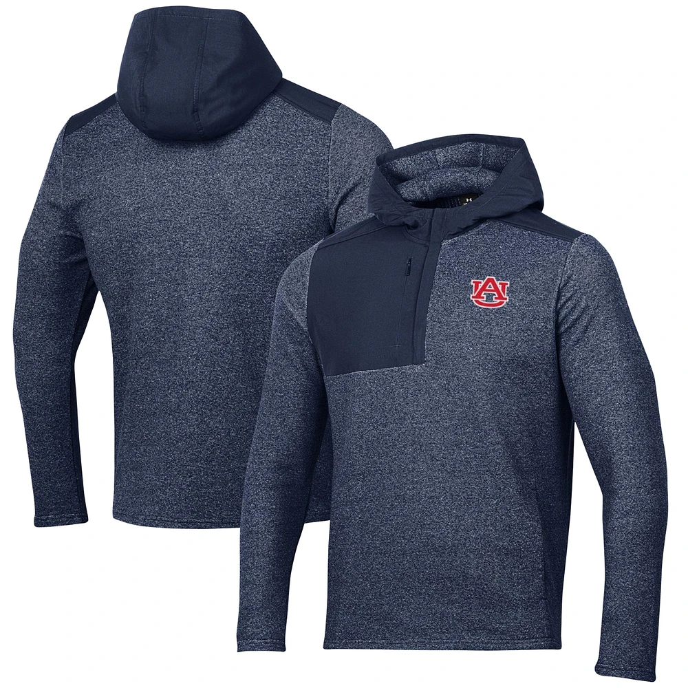 Veste à capuche et zip quart de en polaire Under Armour Auburn Tigers Survivor pour homme