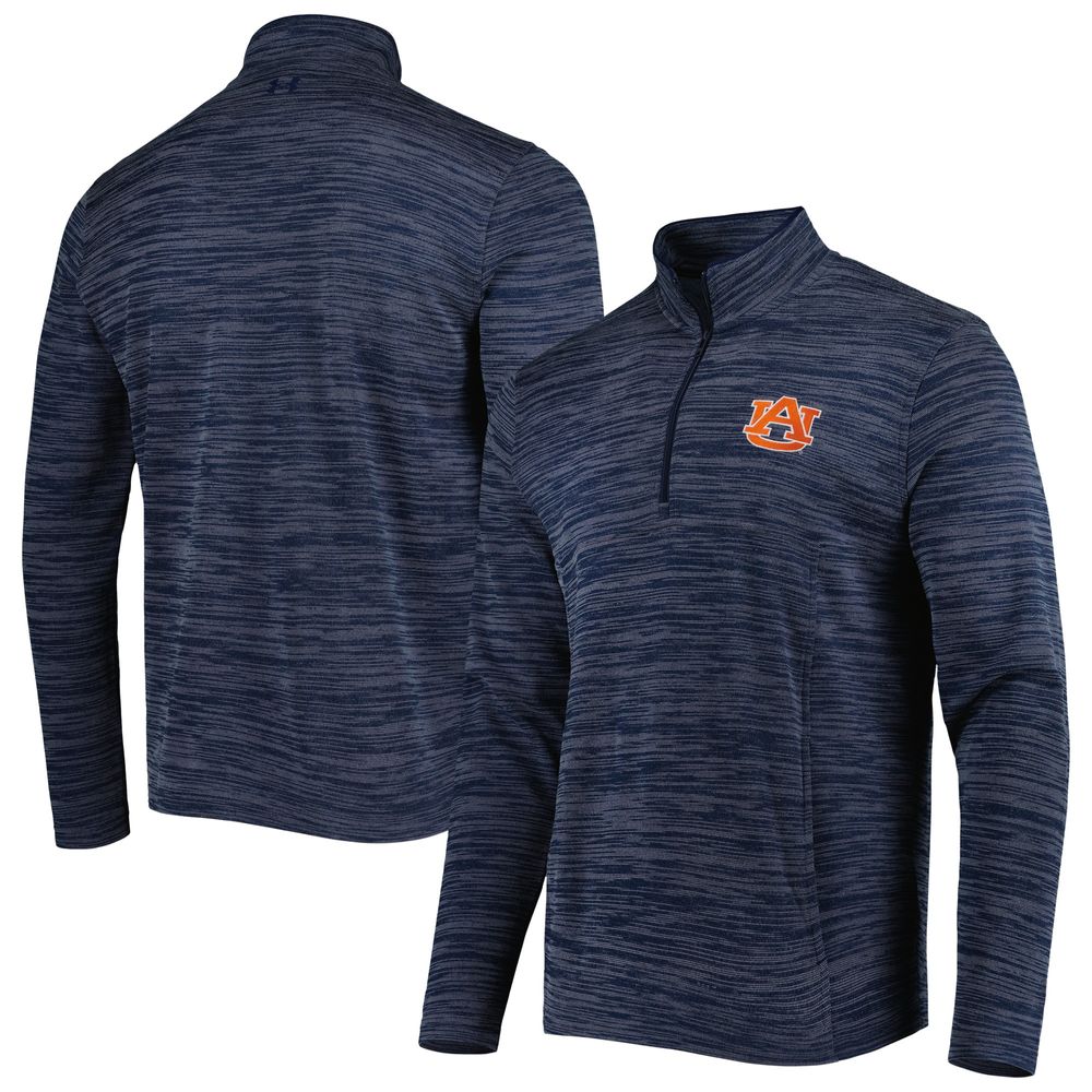 Men's Under Armour Navy Auburn Tigers Tempo Fleece Quarter-Zip Jacket