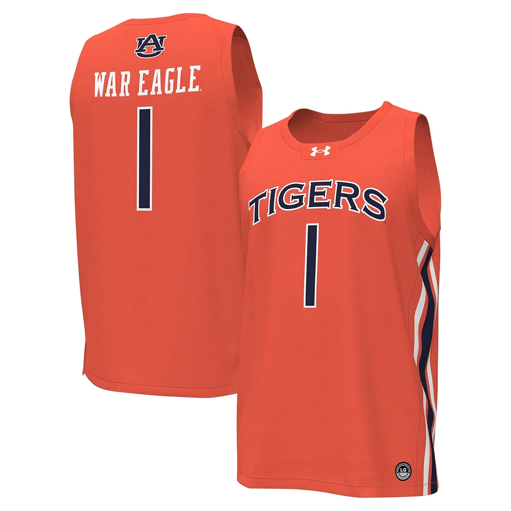 Men's Under Armour #1 Orange Auburn Tigers Replica Basketball Jersey