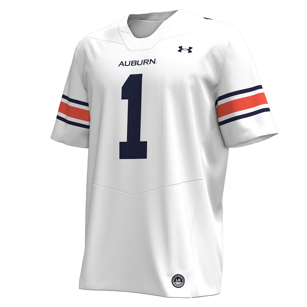 Men's Under Armour #1 White Auburn Tigers Replica Football Jersey