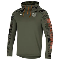 Men's Under Armour Olive Auburn Tigers Freedom Quarter-Zip Pullover Hoodie