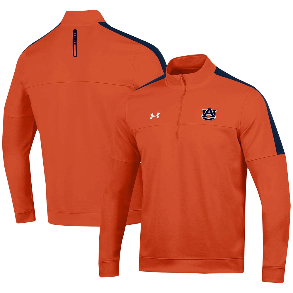 Veste intermédiaire à demi-zip Under Armour Orange Auburn Tigers pour homme