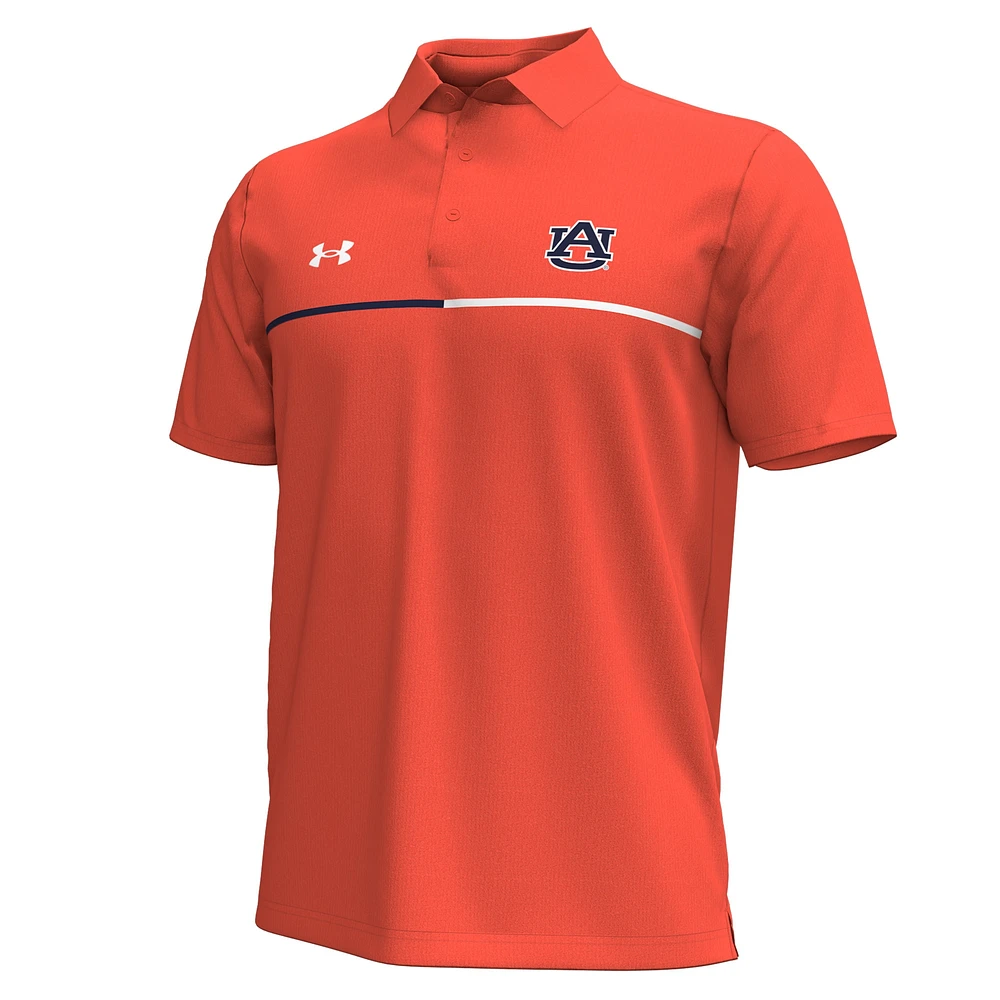 Men's Under Armour Orange Auburn Tigers Playoff Chest Stripe Performance Polo