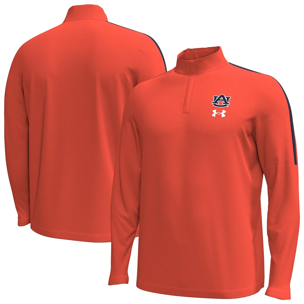 Veste à glissière quart de tour pour homme Under Armour Orange Auburn Tigers Playoff Performance