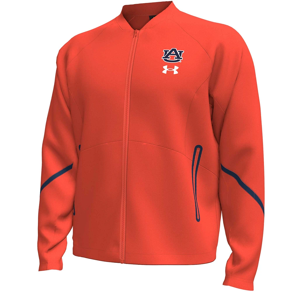 Men's Under Armour  Orange Auburn Tigers Unstoppable Full-Zip Bomber Jacket