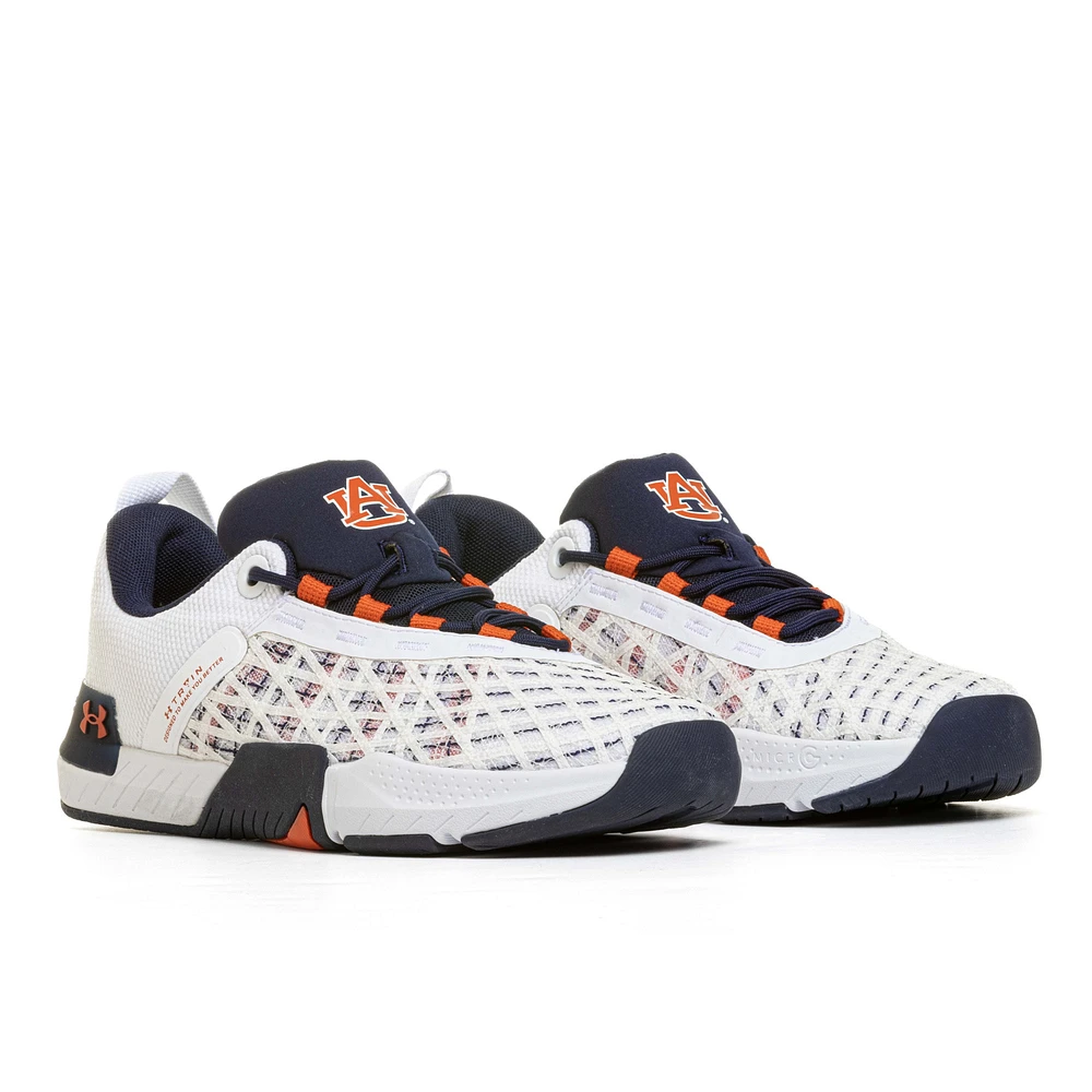 Chaussures d'entraînement Under Armour Auburn Tigers TriBase Reign 5 blanches pour hommes