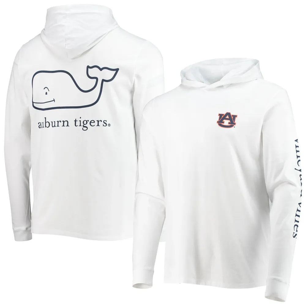 T-shirt à capuche manches longues pour homme Vineyard Vines White Auburn Tigers Campus 2.0