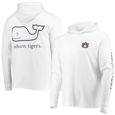 T-shirt à capuche manches longues pour homme Vineyard Vines White Auburn Tigers Campus 2.0