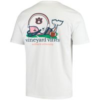 Men's Vineyard Vines White Auburn Tigers Football Whale T-Shirt