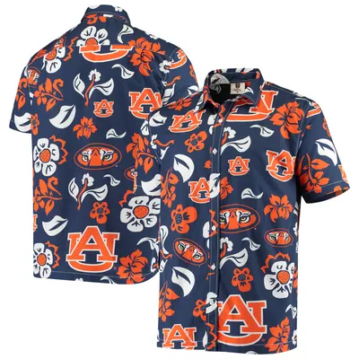 Auburn Tigers Wes & Willy Floral Button-Up Shirt - Navy