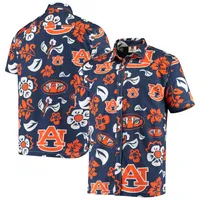 Lids Detroit Tigers Mini Print Logo Button-Up Shirt - Navy