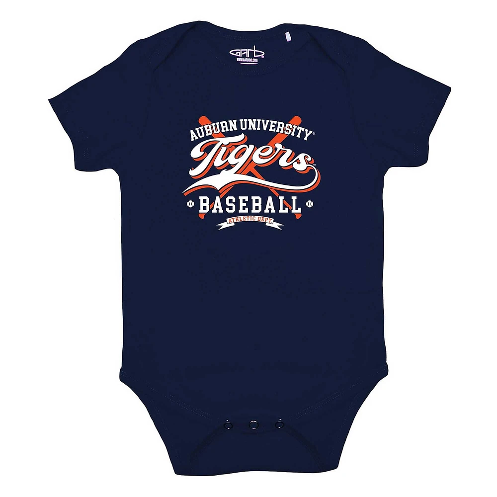 Newborn & Infant Garb Navy Auburn Tigers Otis Baseball Bodysuit