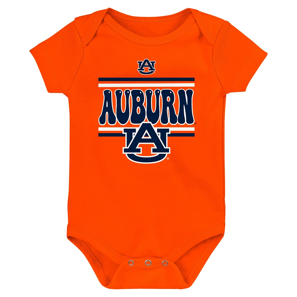 Newborn Navy Auburn Tigers Sunday Comics 3-Pack Bodysuit Set