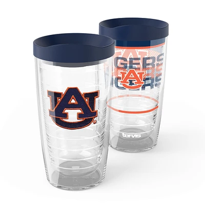 Tervis Auburn Tigers, paquet de 2, 16 oz. Ensemble de gobelets concurrents et emblèmes