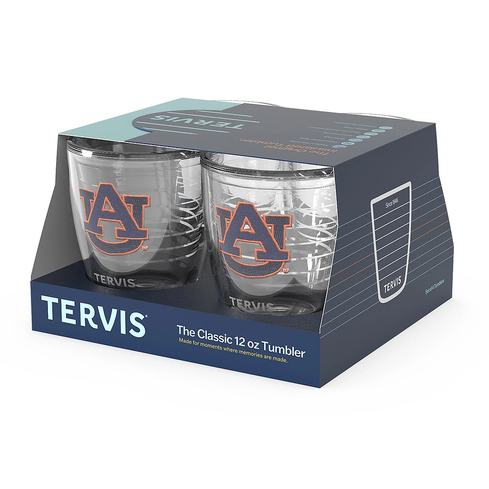 Tervis Auburn Tigers, paquet de 4, 12 oz. Ensemble de gobelets emblème