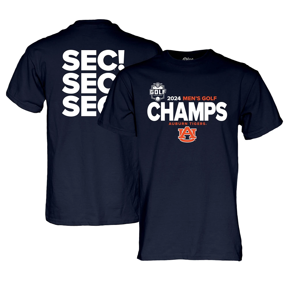 Unisex Blue 84  Navy Auburn Tigers 2024 SEC Men's Golf Tournament Champions Locker Room T-Shirt