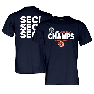 T-shirt unisexe bleu marine 84 Auburn Tigers 2024 SEC pour hommes, tournoi de golf, champions vestiaire