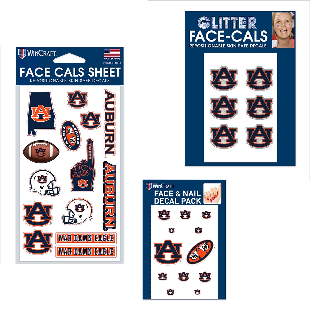 WinCraft Auburn Tigers 4" x 7" Waterless Tattoos Set