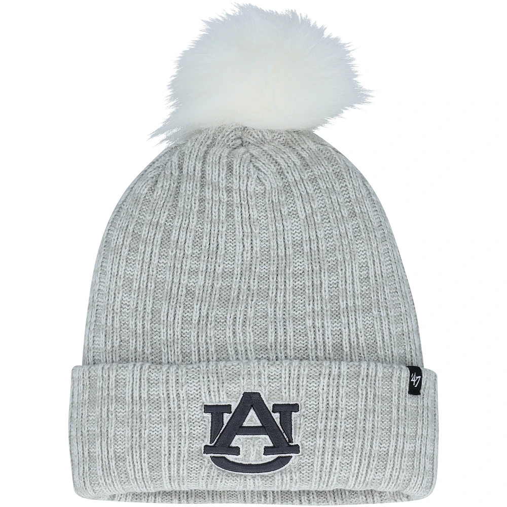 Bonnet en tricot Koda à revers gris Auburn Tigers pour femme avec pompon '47