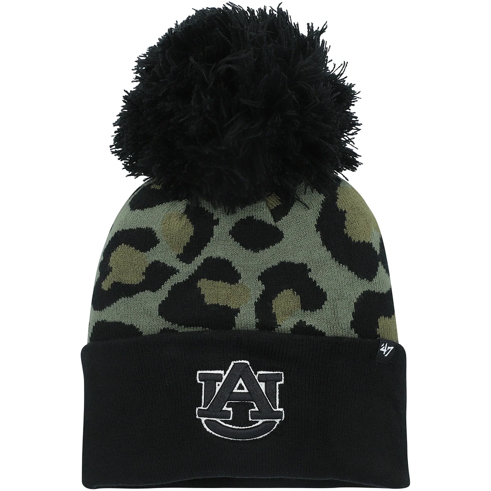 Women's '47 Hunter Green Auburn Tigers Bagheera Cuffed Knit Hat with Pom