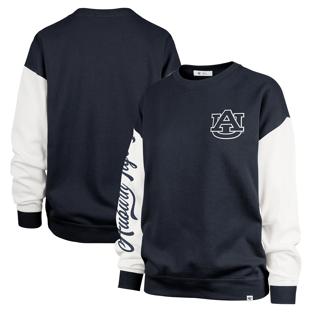 Sweat-shirt à enfiler Andie Double Header Navy Auburn Tigers '47 pour femme