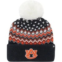 Bonnet en tricot à revers Elsa '47 Navy Auburn Tigers pour femmes avec pompon