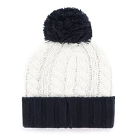 Women's '47 White Auburn Tigers Fireside Cuffed Knit Hat with Pom