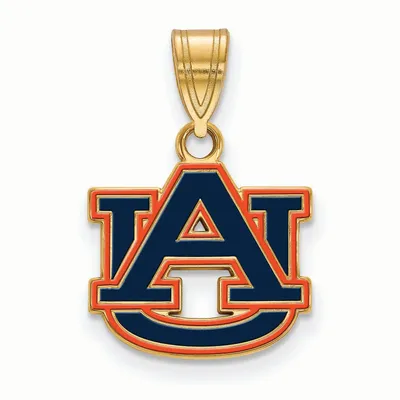 Auburn Tigers Women's Gold Plated Small Enamel Pendant
