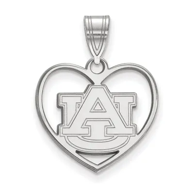 Auburn Tigers Women's Sterling Silver Logo Heart Pendant