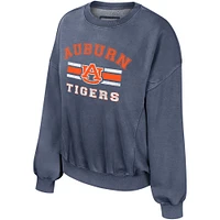 Women's Colosseum Navy Auburn Tigers Audrey Washed Pullover Sweatshirt