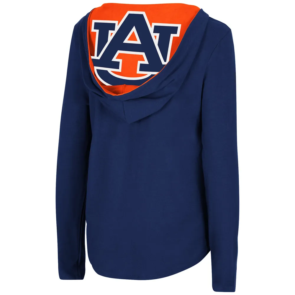 Colosseum Navy Auburn Tigers Catalina Sweat à capuche T-shirt manches longues pour femme