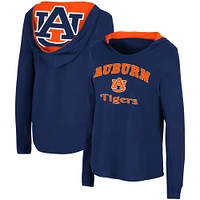 Women's Colosseum Navy Auburn Tigers Catalina Hoodie Long Sleeve T-Shirt