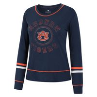 Women's Colosseum Navy Auburn Tigers Heathrow Super Soft Long Sleeve T-Shirt