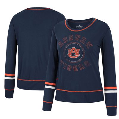 Women's Colosseum Navy Auburn Tigers Heathrow Super Soft Long Sleeve T-Shirt