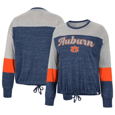 Auburn Tigers Colosseum Women's Joanna Tie Front Long Sleeve T-Shirt - Navy