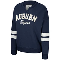 Sweat-shirt Colosseum Navy Auburn Tigers Perfect Date à col cranté pour femme