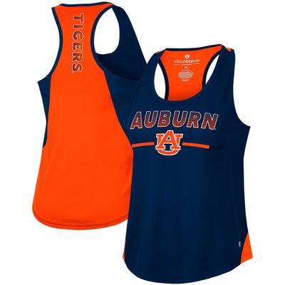 Women's Colosseum Navy Auburn Tigers Sachs 2-Hit Scoop Neck Racerback Tank Top