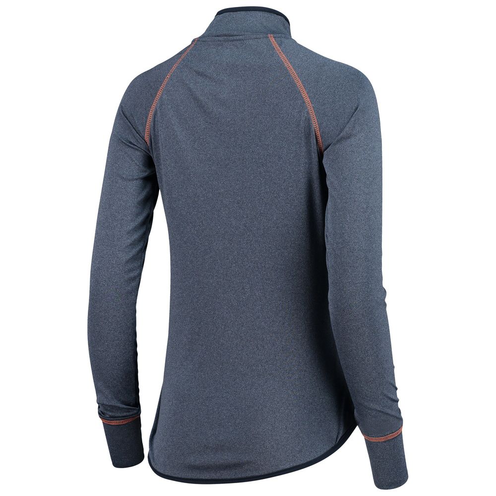 Women's Colosseum Navy Auburn Tigers Stingray Raglan Quarter-Zip Top