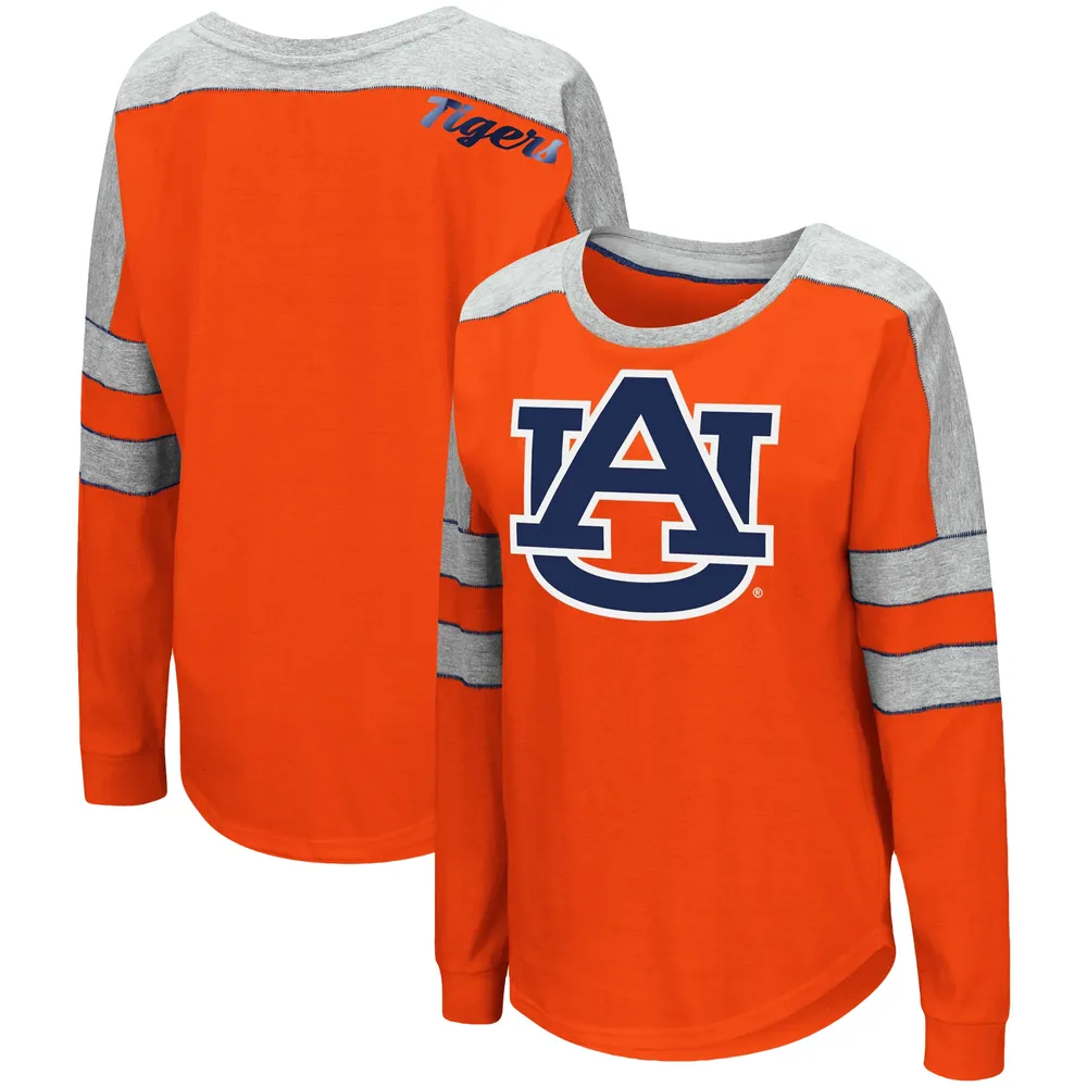 Women's Colosseum Orange Auburn Tigers Trey Dolman Long Sleeve T-Shirt