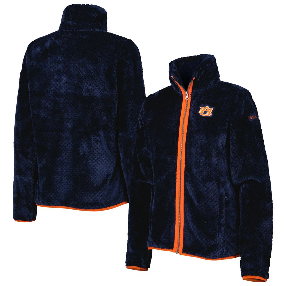 Women's Columbia Navy Auburn Tigers Fireside II Sherpa Full-Zip Jacket